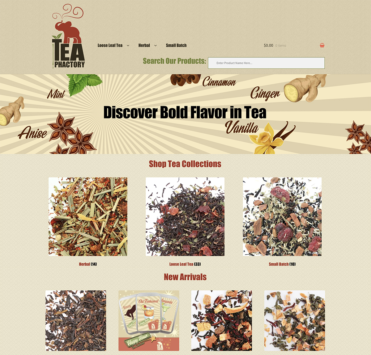 TeaPhactory.com home page